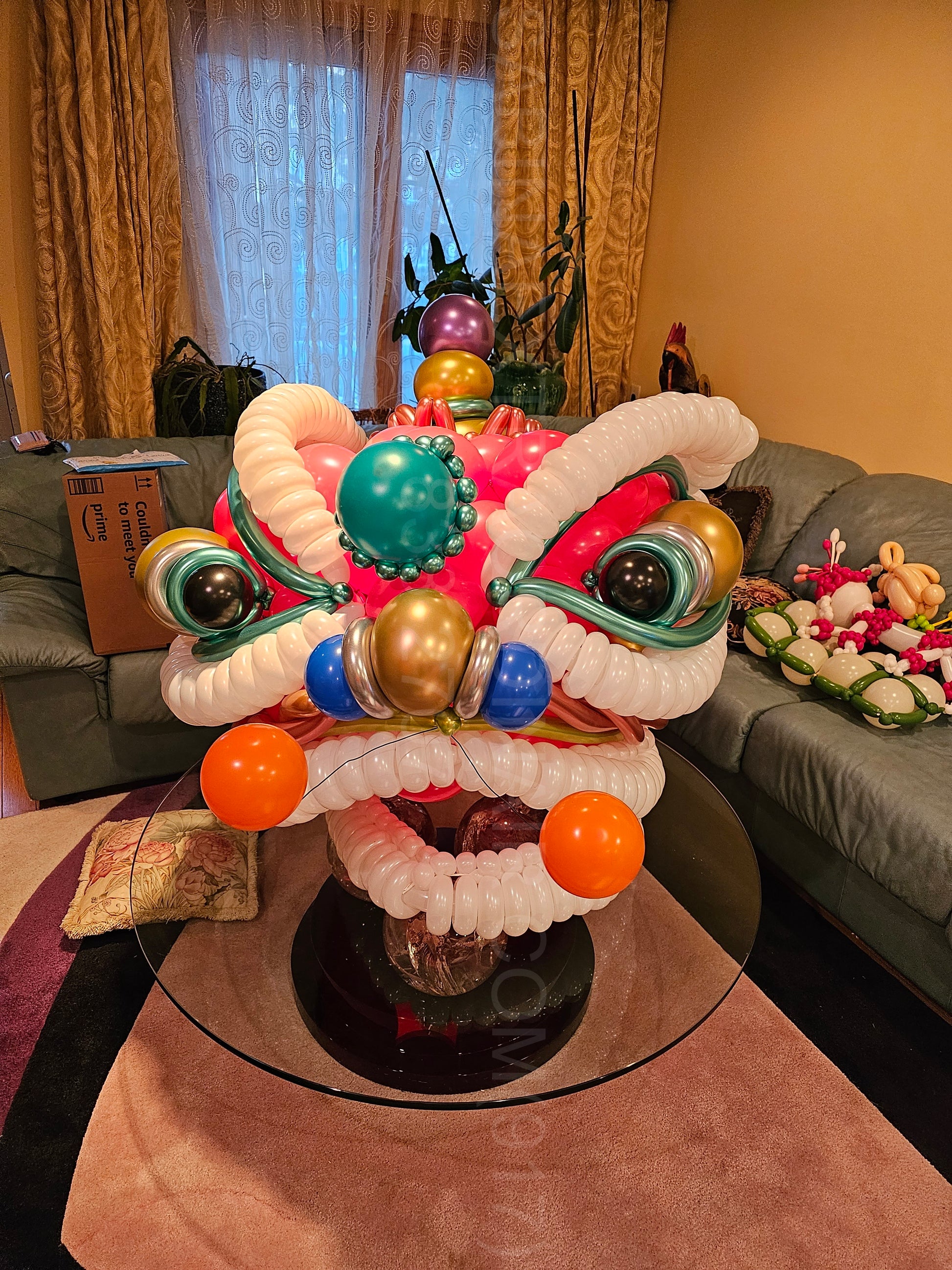 Red Lion Dance Custom Balloon Art Decor