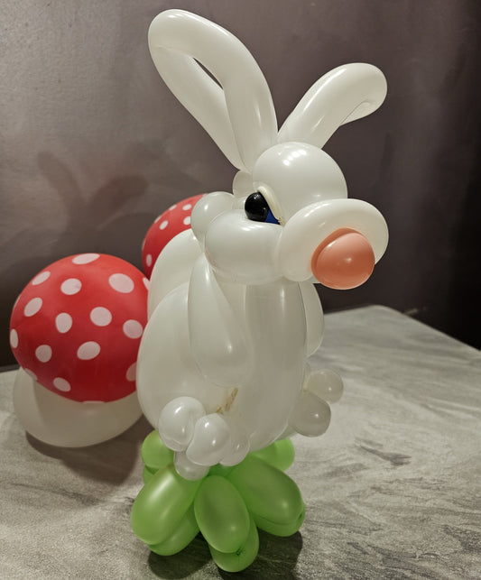 White Bunny Hopper Custom Balloon Decor