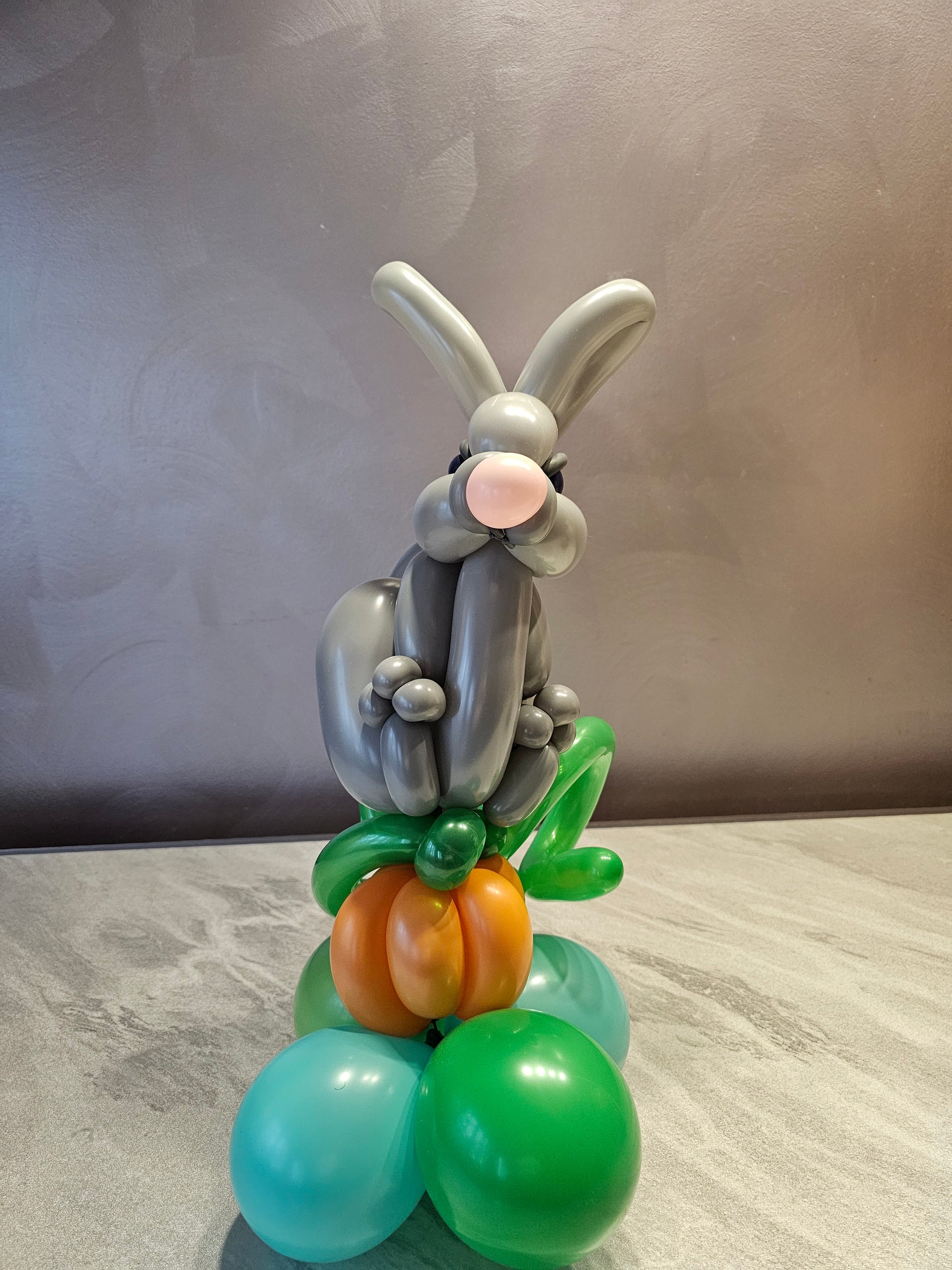 Gray Bunny Hopper Custom Balloon Decor