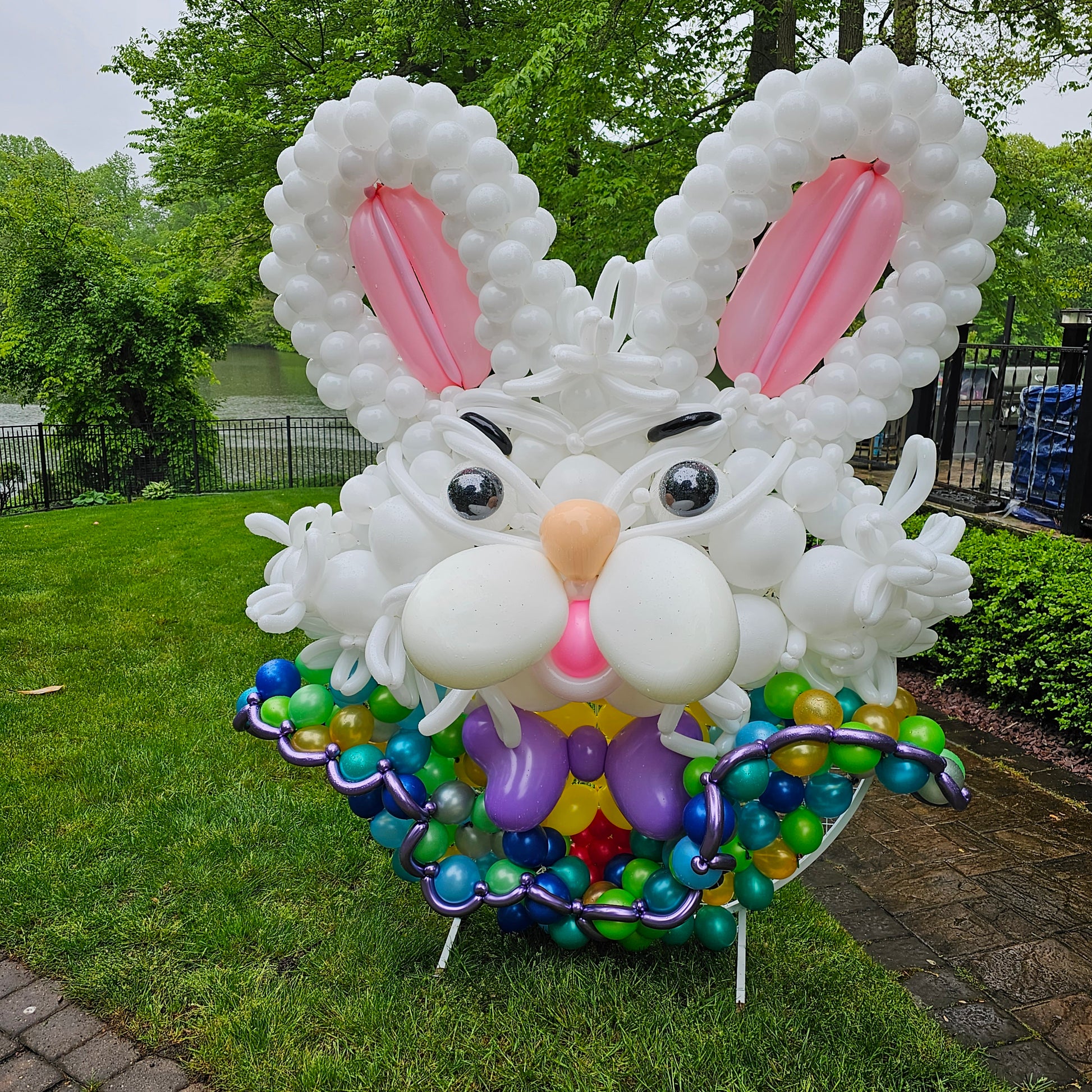 Easter Bunny Stand Custom Balloon Art Decor