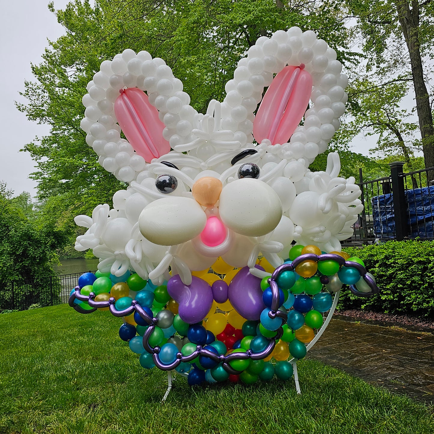 Easter Bunny Stand Custom Balloon Art Decor
