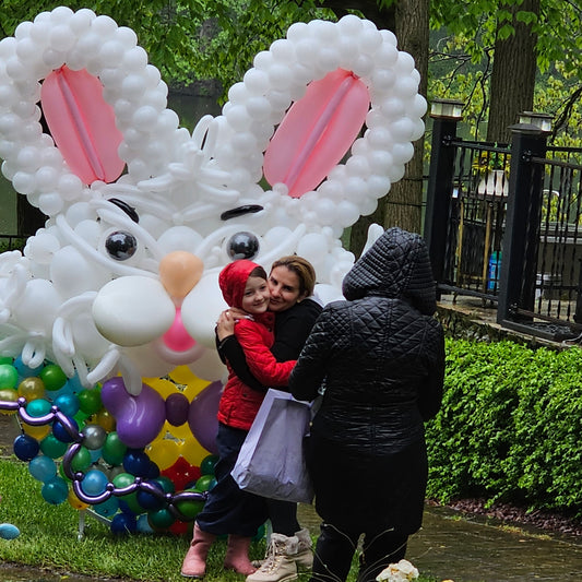 Easter Bunny Stand Custom Balloon Art Decor