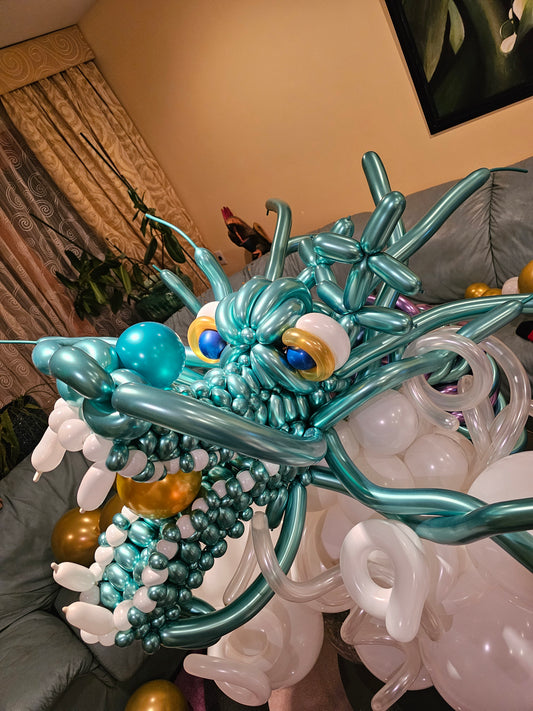 Green Wooden Dragon Custom Balloon Art Decor