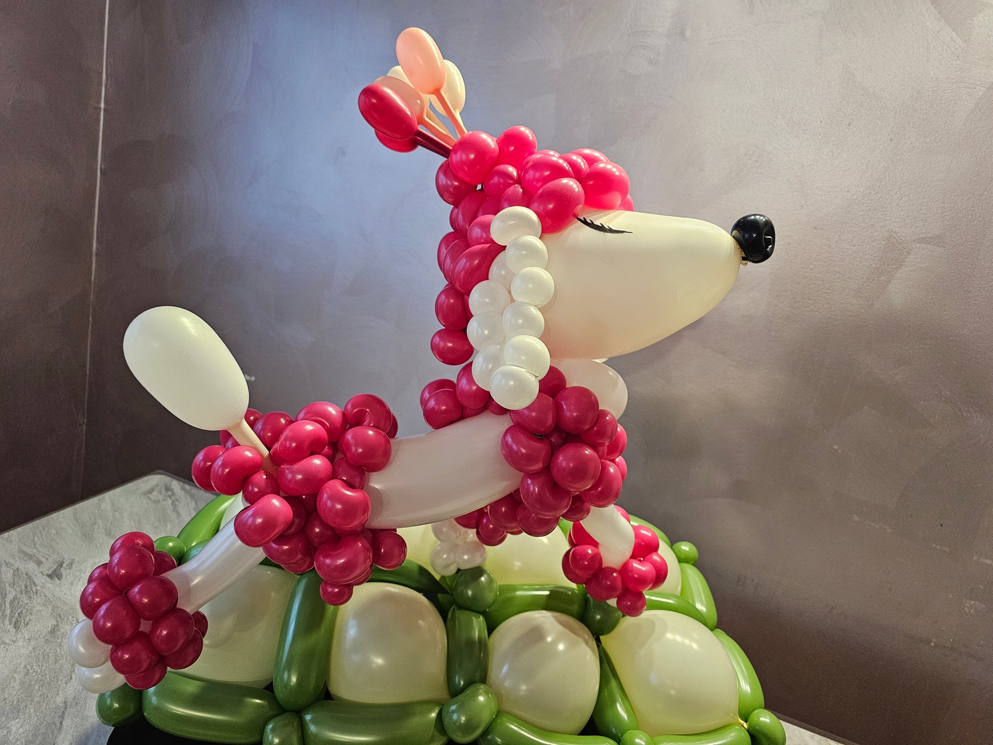 Raspberry Red Posh Poodle Custom Balloon Art Decor