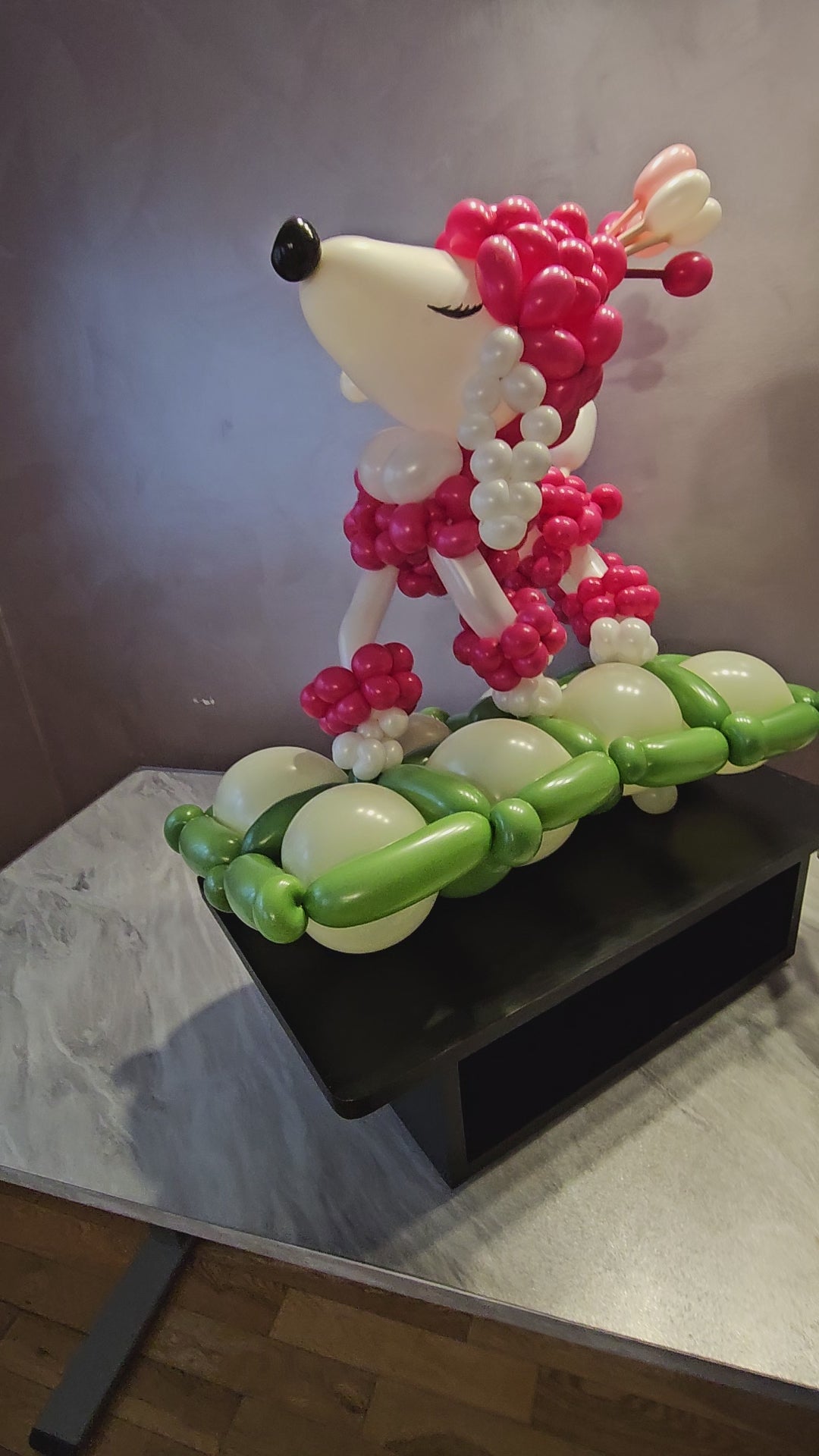 Raspberry Red Posh Poodle Custom Balloon Art Decor