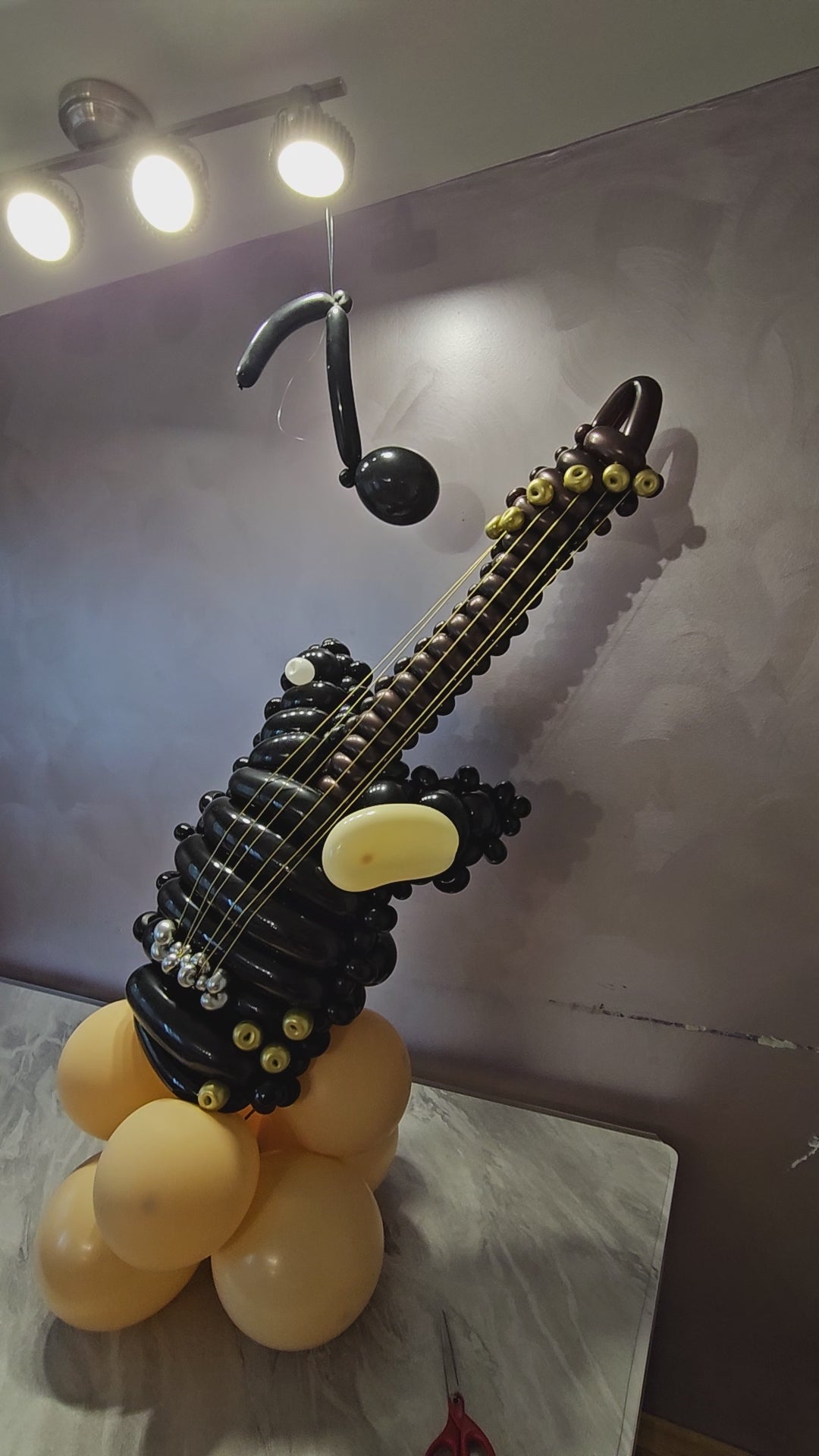 Black Guitar Custom Ballon Art Decor